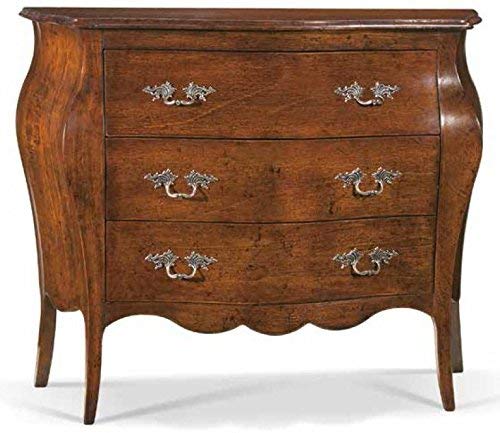 Dafne Italian Design Com? bombato 3 cassetti, noce scuro -cm: 105 cm - 42 cm - H 82 cm - 0,42 Mc - 100% Made in Italy (SF17)