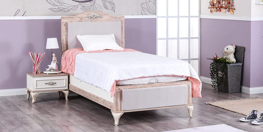 Dafne Italian Design Golden Bedstead Crema 120x200 [LVT]