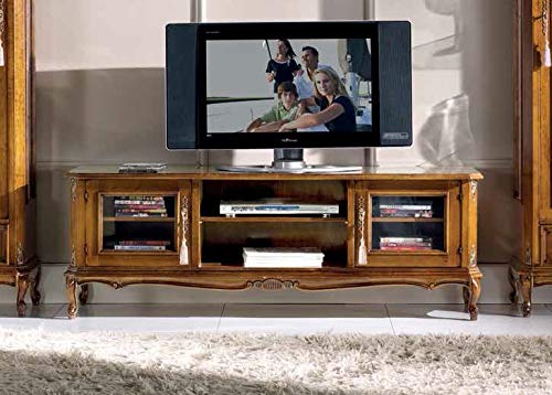 Dafne Italian Design Porta TV Stile Classico Noce (cm. L. 150 - P. 43 - H. 53) (TVG)