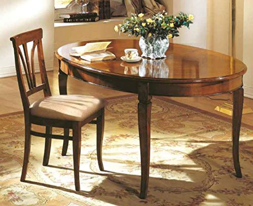 Dafne Italian Design Set di Tavolo allungabile con sedie noc- Stile Classico (cm. L. 160 - H. 77 - P. 110) (TVG)