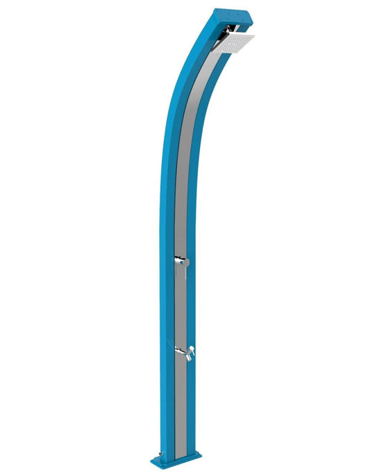 ARKEMA Doccia da esterno Spring con Lavapiedi Blu e fascia Inox