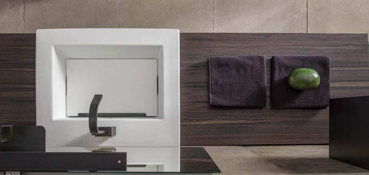 Dafne Italian Design Mobile da Bagno con Top in Ocritech Verde Effetto Legno (cm L170 x P51 x H17)