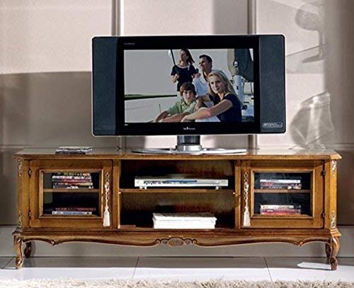 Dafne Italian Design Base Porta Tv noce scuro -cm: 150 cm - 43 cm - H 53 cm Stile classico - 100% Made in Italy (SF17)