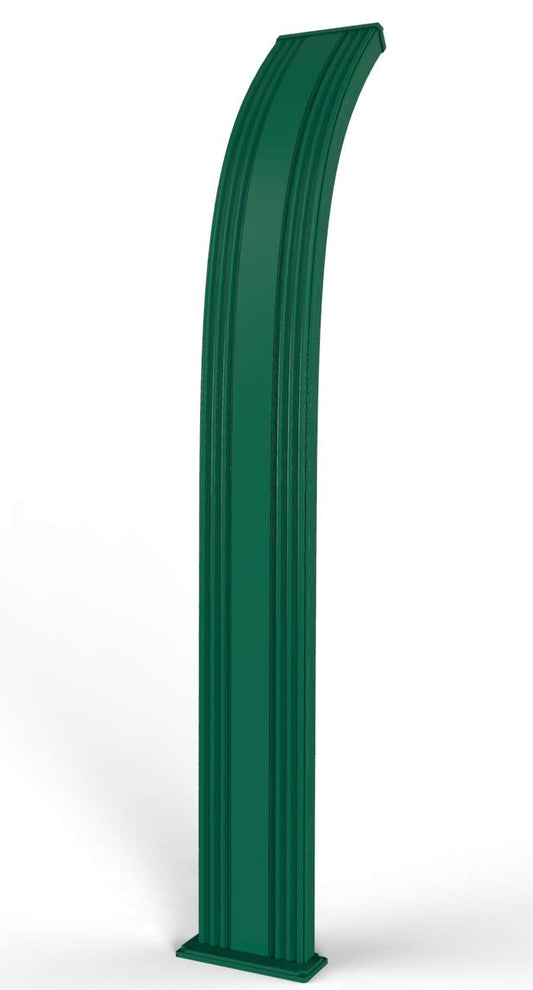 Doccia a energia Solare Arkema Dada D350 6016 I Colore Verde con Fascia Decorativa Inox Struttura in Alluminio Verniciata a Polvere con Miscelatore e nebulizzatori Altezza 225 cm