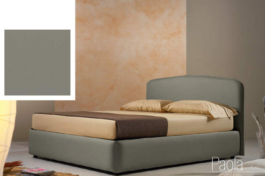 Dafne Italian Design Letto una piazza e mezza contenitore, similpelle lavabile, colore grigio - Dimensioni: Larghezza 138 x 210 x H 114 cm - per materasso 120 x 190. - 100% Made in Italy (SFI)