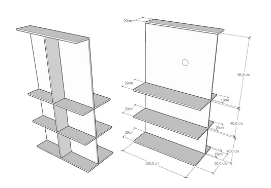 Dafne Italian Design Porta TV B Loki antracite spatolato