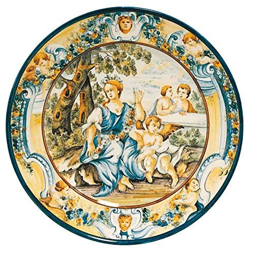 Dafne Italian Design Piatto in ceramica artistica di Castelli Italia fatto e dipinto a mano - diametro 30 cm. Aulica 11
