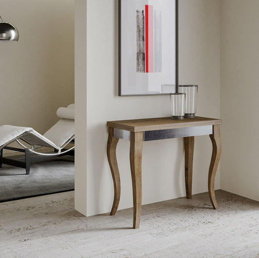 Dafne Italian Design Consolle allungabile Olanda Librox Noce Telaio Grigio