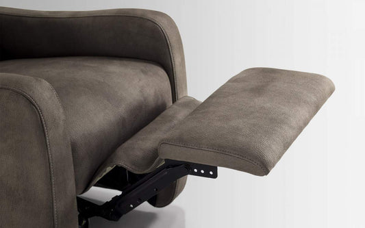 Dafne Italian Design Poltrona Relax con poggiapiedi. Similpelle Effetto Nabuk Light Grey Poltrona con Recliner Manuale Poltrona con Recliner Manuale cm. 72 x 93 x 107h - Materiale: Similpelle Grigio