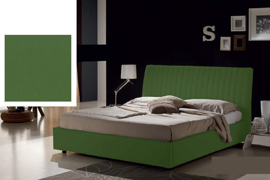 Dafne Italian Design Letto matrimoniale contenitore, similpelle lavabile, colore verde scuro -178x218x110 cm - per materasso 160x190.- 100% Made in Italy
