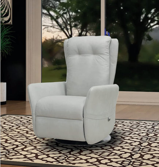 Dafne Italian Design Poltrona relax in tessuto antimacchia aquaclean colore grigio perla - misure cm. L 74 l 90 H 113 - Made in Italy
