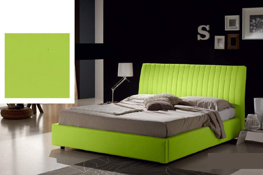 Dafne Italian Design Letto matrimoniale contenitore, similpelle lavabile, verde lime - 178x228x110 cm - per materasso 160x200. - 100% Made in Italy