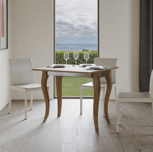 Dafne Italian Design Consolle allungabile Olanda Librox Noce Telaio Grigio