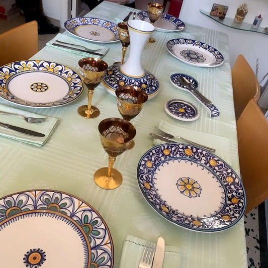 Dafne Italian Design Servizio piatto in ceramica 18 pezzi - Made in Italy.