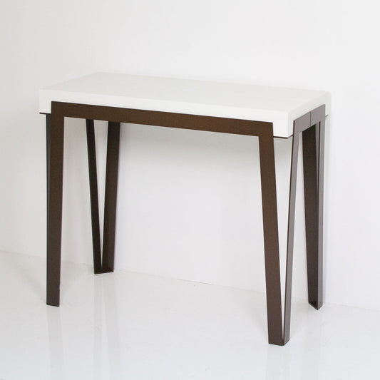 Dafne Italian Design Consolle allungabile Rio Small Bianco Frassino Telaio Ruggine