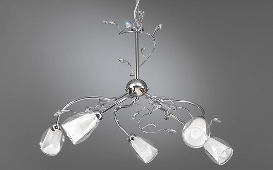 Dafne Italian Design Lampadario/plafoniera a 5 luci - Compatibile con lampadine Class