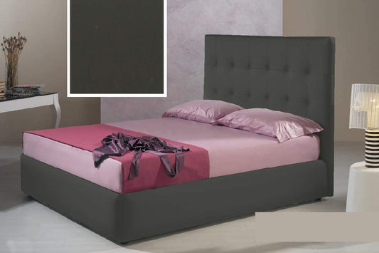 Dafne Italian Design Letto matrimoniale contenitore, similpelle, nero - 176x220xH140 cm - per materasso 160x200-100% Made in Italy