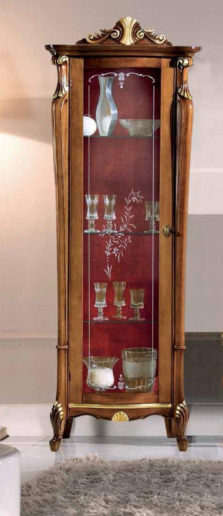 Dafne Italian Design Vetrina Stile Classico Noce (cm. L. 70 - P. 40 - H. 212) (TVG)