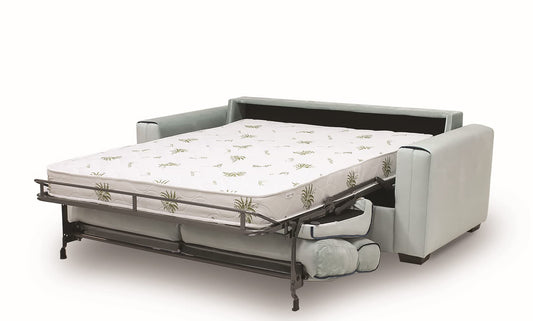 Dafne Italian Design Divano letto tre posti in tessuto colore verde chiaro - misure cm. L 209 l 99 H 105 - Made in Italy