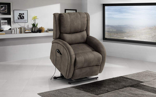 Dafnedesign.com - Poltrona alzapersona con recliner elettrico (cm. 84 x 81 x 66h) - materiale: similpelle grigio