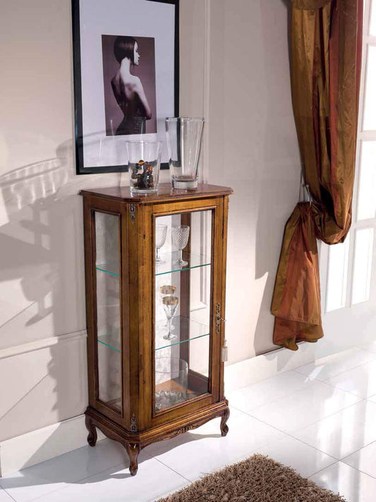 Dafne Italian Design Vetrinetta Stile Classico Noce (cm. L. 58 - P. 35 - H. 115) (TVG)