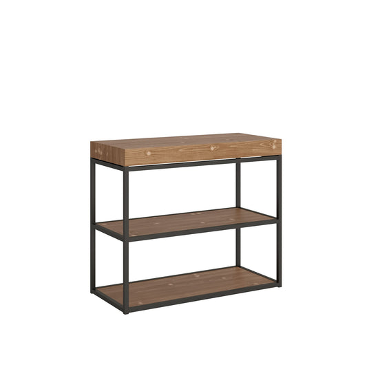 Dafne Italian Design Consolle allungabile Camelia Small Abete Tinto Telaio Antracite