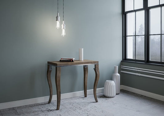 Dafne Italian Design Consolle allungabile Olanda Libra Noce Telaio Grigio