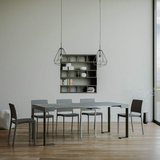 Dafne Italian Design Consolle allungabile Tecno Small Cemento Telaio Antracite