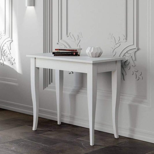 Itamoby Consolle Allungabile Sciabola Small Bianco Frassino L.90 x H.77 x P.48, allungabile Fino a 204 cm