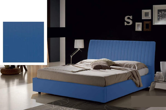Dafne Italian Design Letto una piazza e mezza contenitore, similpelle, blu - 138x228xH110 cm - per materasso 120x200-100% Made in Italy