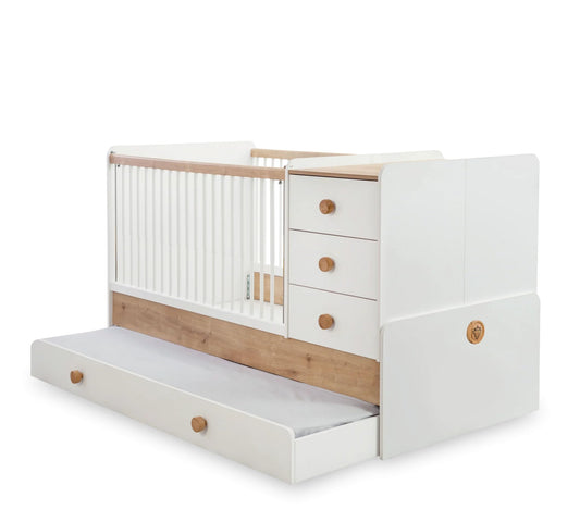 Dafne Italian Design Lettino trasformabile Natura Baby SL (con Letto per Genitori) (80x180 Cm)