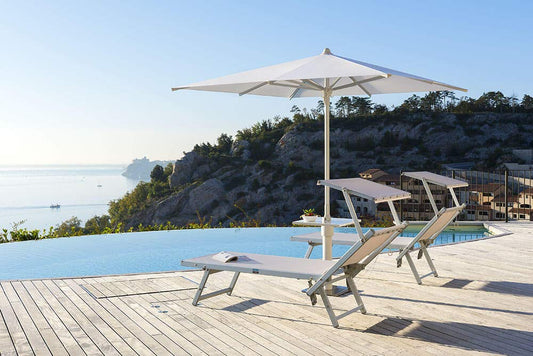 Dafne Italian Design Ombrellone Quadrato da Spiaggia (200x200 cm)