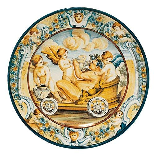 Dafne Italian Design Piatto in ceramica artistica di Castelli Italia fatto e dipinto a mano - diametro 24 cm. Aulica 11