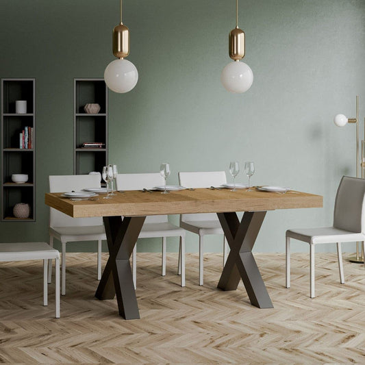 Dafne Italian Design Tavolo Traffic Fix piano Quercia Natura 90x180 telaio Antracite