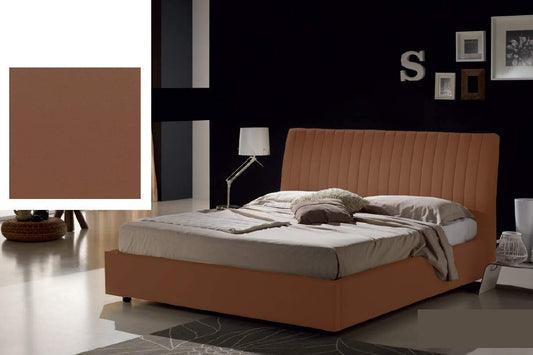 Dafne Italian Design Letto una piazza e mezza contenitore, similpelle lavabile, colore marrone - Dimensioni: Larghezza 138 x 228 x H 110 cm - per materasso 120 x 200. - 100% Made in Italy (SFI)