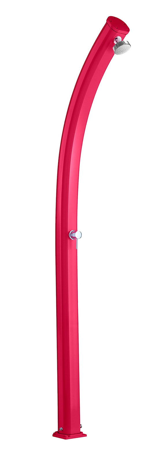 Doccia per Giardino a Riscaldamento Solare Arkema Design A500 3027 Jolly Colore Rosso dal Design Curvo Realizzato in Alluminio