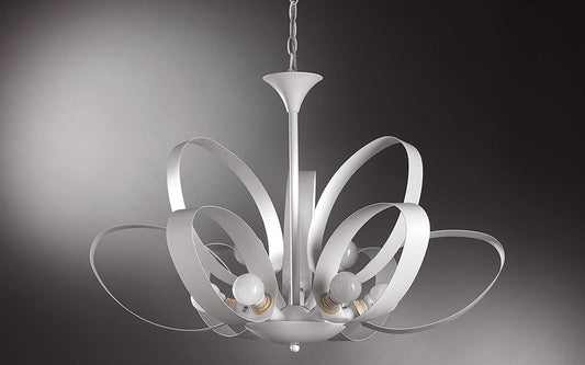Dafne Italian Design Lampadario cucina - colore bianco - Lampadario 6 luci senza lampadine