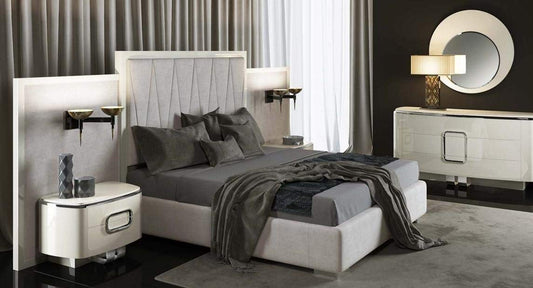 Dafne Italian Design Pannello laterali dx e sx per testata letto matrimoniale, bianco, H140-P.6-L.100