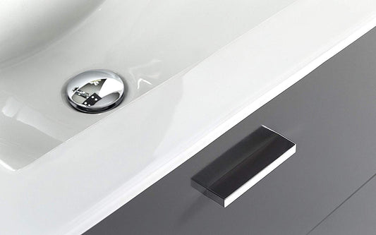 Dafne Italian Design Mobile da bagno misura cm. 62 x 47 x 195h. colore grigio antracite con lavabo integrato e specchio e lavabo.