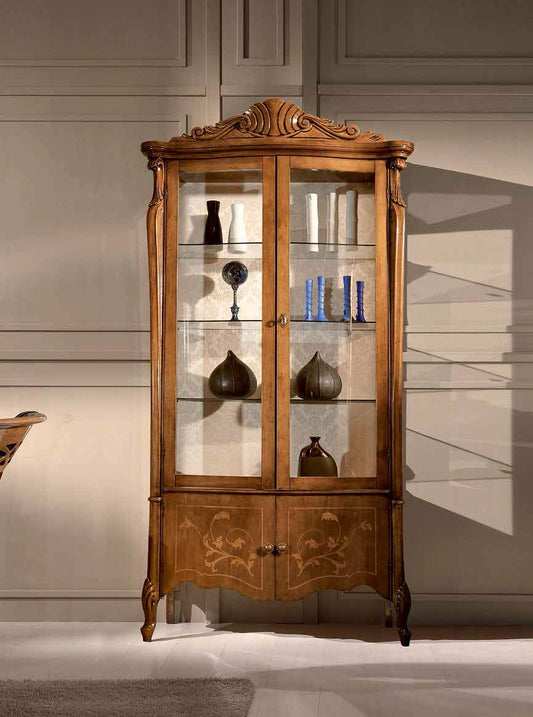 Dafne Italian Design Vetrina Stile Classico Noce (cm. L. 107- P. 54 - H. 217) (TVG)