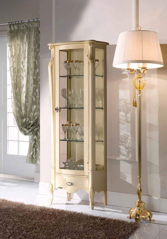 Dafne Italian Design Vetrina Stile Classico Bianco (cm. L. 61 - P. 39 - H. 183) (TVG)