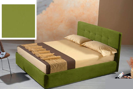 Dafne Italian Design Letto matrimoniale contenitore, similpelle, verde oliva - 176x210xH100cm - per materasso 160x190-100% Made in Italy