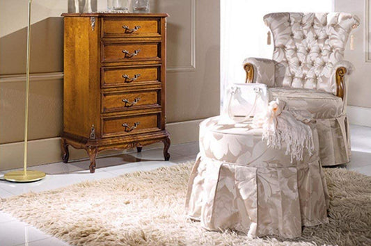 Cassettiera noce scuro -cm: 58 cm - 35 cm - H 90 cm - 0,24 Mc - Stile classico - 100% Made in Italy (SF17)