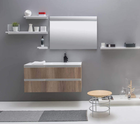 Dafne Italian Design Mobile da Bagno con Top in Ocritech Effetto Legno (cm. L72 x P48 x H55)