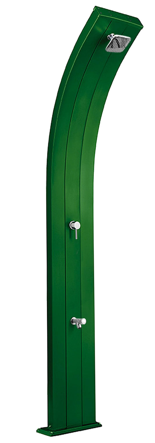 Doccia Tradizionale per Interno e Esterno Arkema DADA con Miscelatore e Lavapiedi Doccia in Alluminio Curva ARKEMA D325 6016 Colore Verde