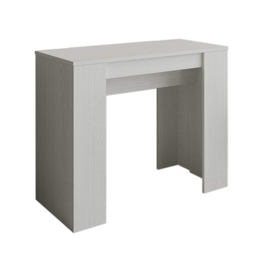 Itamoby Basic - Consolle Allungabile, Pannelli di nobilitato, Bianco Frassino, 90 x 48 x 77 cm