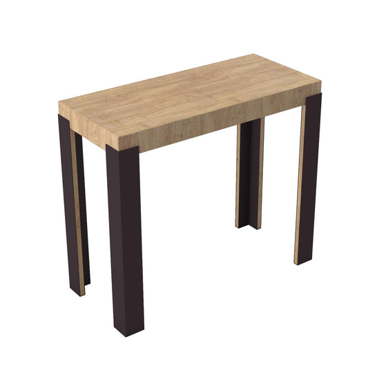 Itamoby Consolle allungabile Linea, Pannelli di Nobilitato, Quercia Natura & Telaio Antracite, L.90 P.40 H.77 (allungabile Fino a 300 cm)