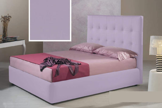 Dafne Italian Design Letto una piazza e mezza contenitore, similpelle,glicine - 136x220xH140 cm - per materasso 120x200-100% Made in Italy