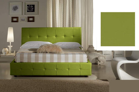 Dafne Italian Design Letto una piazza e mezza contenitore, similpelle, verde - 136 x 210 x H 100 cm - per materasso 120 x 190-100% Made in Italy (SFI)