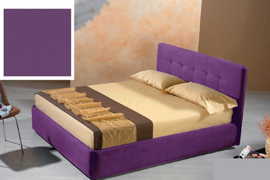 Dafne Italian Design Letto una piazza e mezza contenitore, similpelle lavabile, colore viola - Dimensioni: Larghezza 136 x 210 x H 100 cm - per materasso 120 x 190. - 100% Made in Italy (SFI)